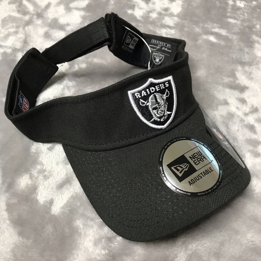 New Era Black Raiders Football Adjustable Visor Oakland Las Vegas NWT OS